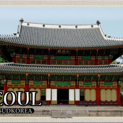 Targa in metallo da viaggio 30x20 cm Seoul Corea del Sud Palazzo Changdeokgung