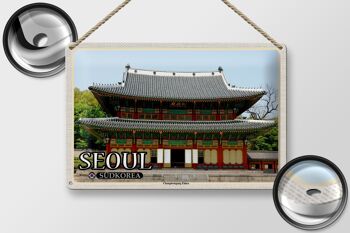 Panneau de voyage en étain, 30x20cm, séoul, corée du sud, palais Changdeokgung 2