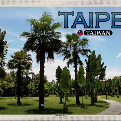Cartel de chapa de viaje 30x20cm Taipei Taiwán Da'an Park