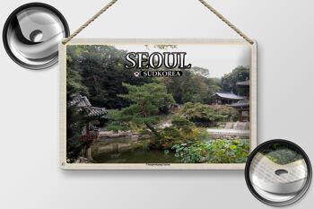 Panneau de voyage en étain, 30x20cm, séoul, corée du sud, jardin Changdeokgung 2