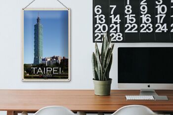 Plaque en tôle voyage 20x30cm Taipei Taiwan Taipei 101 gratte-ciel 3