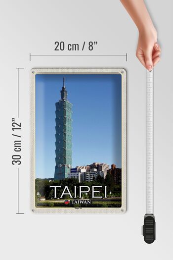 Plaque en tôle voyage 20x30cm Taipei Taiwan Taipei 101 gratte-ciel 4
