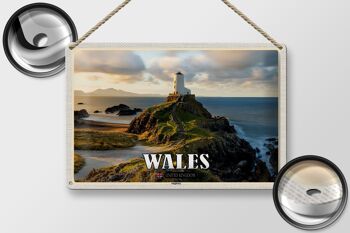 Panneau de voyage en étain, 30x20cm, pays de galles, royaume-uni, Anglesey, île, mer 2