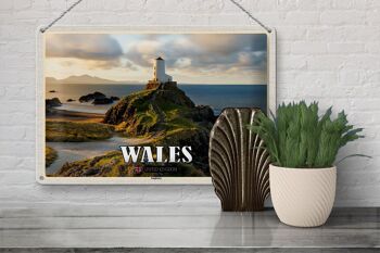 Panneau de voyage en étain, 30x20cm, pays de galles, royaume-uni, Anglesey, île, mer 3