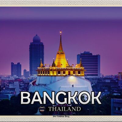 Panneau de voyage en étain, 30x20cm, Bangkok, thaïlande, le Temple de la montagne dorée