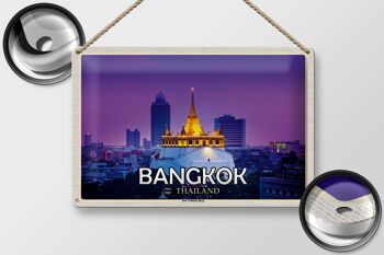 Panneau de voyage en étain, 30x20cm, Bangkok, thaïlande, le Temple de la montagne dorée 2