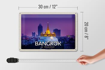Panneau de voyage en étain, 30x20cm, Bangkok, thaïlande, le Temple de la montagne dorée 4