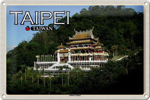 Blechschild Reise 30x20cm Taipei Taiwan Zhinan Tempel