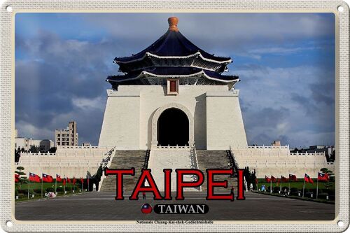 Blechschild Reise 30x20cm Taipei Taiwan Nationale Chiang-Kai-shek