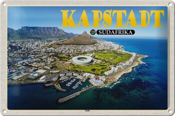 Signe en étain voyage 30x20cm, Cape Town, afrique du sud, ville, mer, montagnes, vacances 1