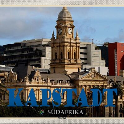 Cartel de chapa Travel 30x20cm Ayuntamiento de Ciudad del Cabo, Sudáfrica