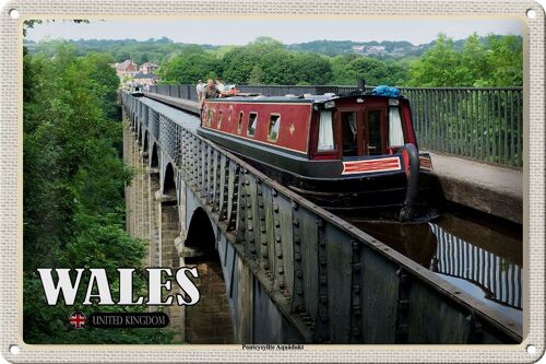 Blechschild Reise 30x20cm Wales United Kingdom Pontcysyllte Aquädukt