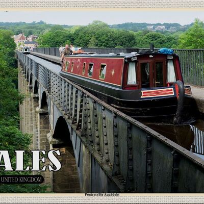 Blechschild Reise 30x20cm Wales United Kingdom Pontcysyllte Aquädukt