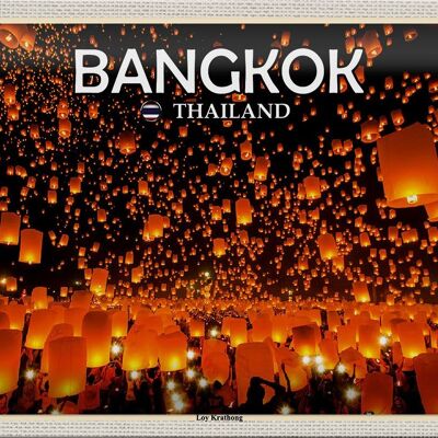 Targa in metallo da viaggio 30x20 cm Bangkok Tailandia Loy Krathong Festival delle luci