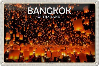 Panneau de voyage en étain, 30x20cm, Bangkok, thaïlande, Loy Krathong, Festival des lumières 1