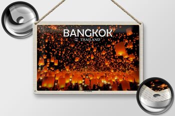 Panneau de voyage en étain, 30x20cm, Bangkok, thaïlande, Loy Krathong, Festival des lumières 2