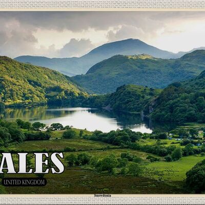 Cartel de chapa viaje 30x20cm Gales Parque Nacional Snowdonia