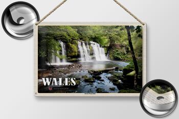 Panneau de voyage en étain, 30x20cm, pays de galles, royaume-uni, cascades de Brecon 2