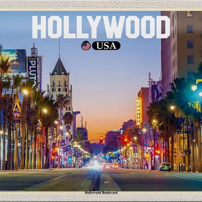 Blechschild Reise 30x20cm Hollywood USA Hollywood Boulevard