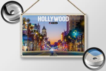 Panneau en étain voyage 30x20cm, Hollywood USA Hollywood Boulevard 2