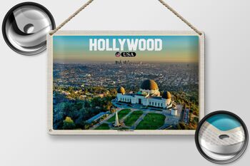 Panneau en étain voyage 30x20cm, Hollywood USA Observatoire Griffith 2