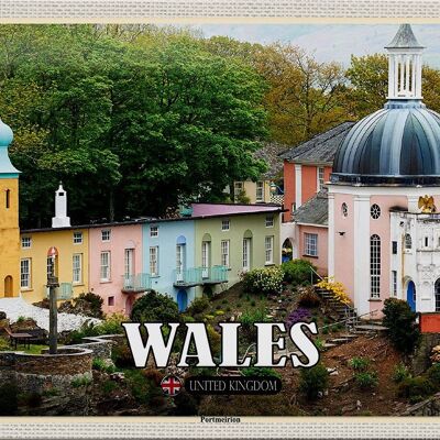 Blechschild Reise 30x20cm Wales United Kingdom Portmeirion