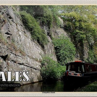 Cartel de chapa Travel 30x20cm Gales Reino Unido Llangollen Canal