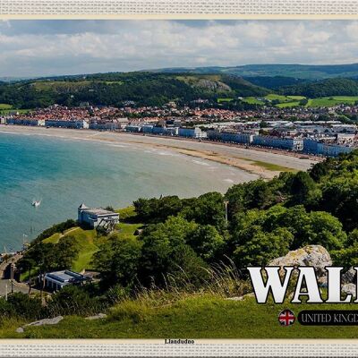 Cartel de chapa viaje 30x20cm Gales Reino Unido Estación costera de Llandudno