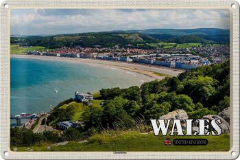 Panneau en étain voyage 30x20cm, pays de Galles, royaume-uni, station balnéaire de Llandudno 1