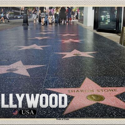 Targa in metallo da viaggio 30x20 cm Hollywood USA Walk of Fame