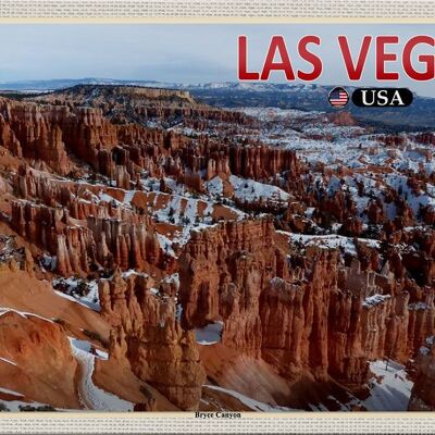 Cartel de chapa de viaje 30x20cm Las Vegas EE. UU. Bryce Canyon