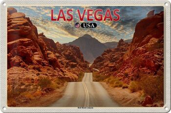 Panneau en étain voyage 30x20cm, Las Vegas USA Red Rock Canyon 1