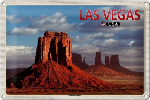 Blechschild Reise 30x20cm Las Vegas USA Monument Valley Hochebene