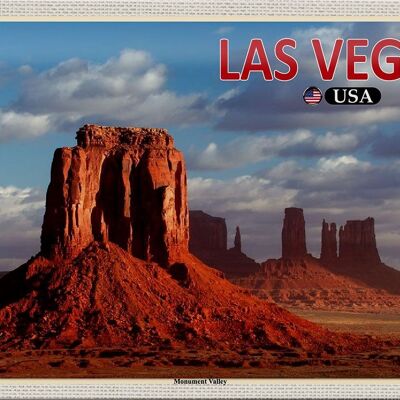 Cartel de chapa de viaje, 30x20cm, Las Vegas, EE. UU., Meseta del Valle del Monumento