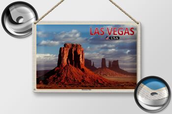 Panneau en étain voyage 30x20cm, Las Vegas, USA, Monument Valley, Plateau 2