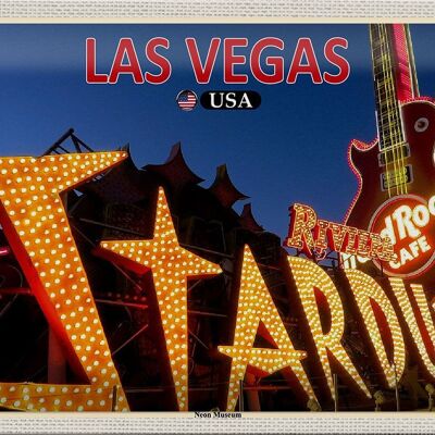 Blechschild Reise 30x20cm Las Vegas USA Neon Museum