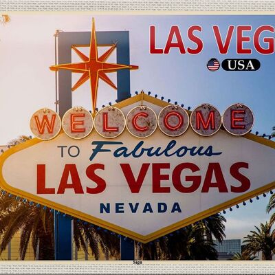 Targa in metallo da viaggio 30x20 cm Las Vegas USA Targa di benvenuto