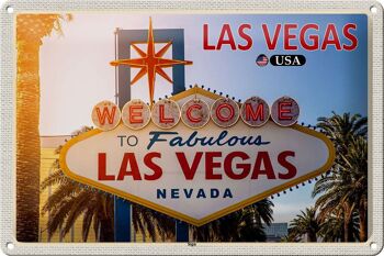 Panneau de voyage en étain, 30x20cm, panneau de bienvenue de Las Vegas USA 1