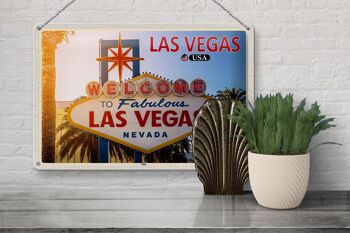 Panneau de voyage en étain, 30x20cm, panneau de bienvenue de Las Vegas USA 3