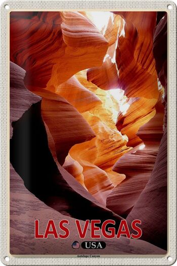 Panneau en étain voyage 20x30cm, Las Vegas, USA, Antelope Canyon 1