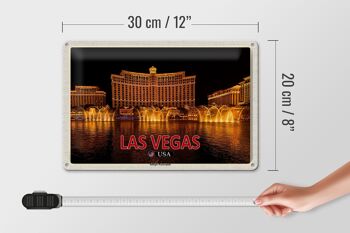 Signe en étain voyage 30x20cm, Las Vegas USA Bellagio jeux d'eau 4
