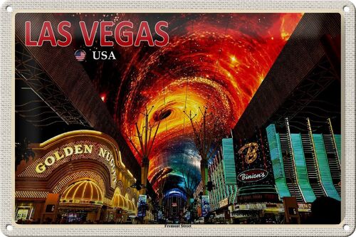 Blechschild Reise 30x20cm Las Vegas USA Fremont Street Casinos