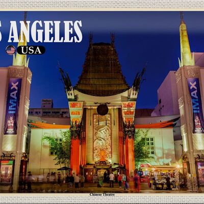 Cartel de chapa de viaje, 30x20cm, Los Ángeles, EE. UU., Teatro Chino, Deo