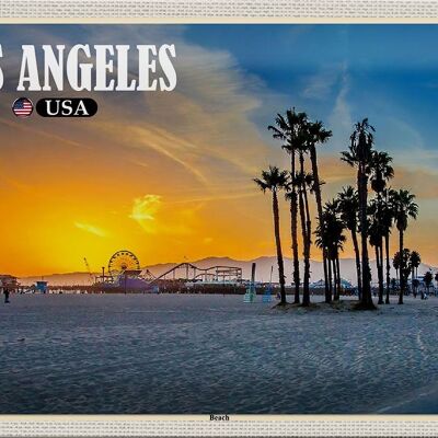 Panneau en étain voyage 30x20cm, Los Angeles USA Beach Venice Beach