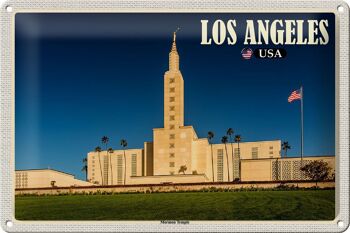 Panneau de voyage en étain, 30x20cm, Los Angeles, USA, Temple Mormon 1