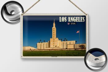 Panneau de voyage en étain, 30x20cm, Los Angeles, USA, Temple Mormon 2