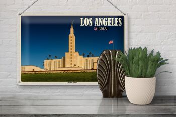 Panneau de voyage en étain, 30x20cm, Los Angeles, USA, Temple Mormon 3