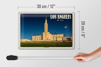 Panneau de voyage en étain, 30x20cm, Los Angeles, USA, Temple Mormon 4