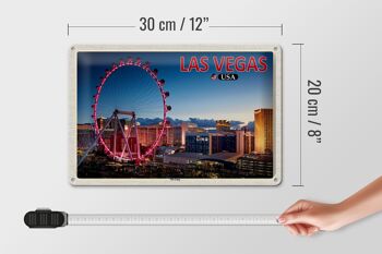 Panneau en étain voyage 30x20cm, Las Vegas USA, la grande roue Linq 4