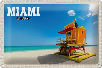 Signe en étain voyage 30x20cm, Miami USA plage vacances en mer 1